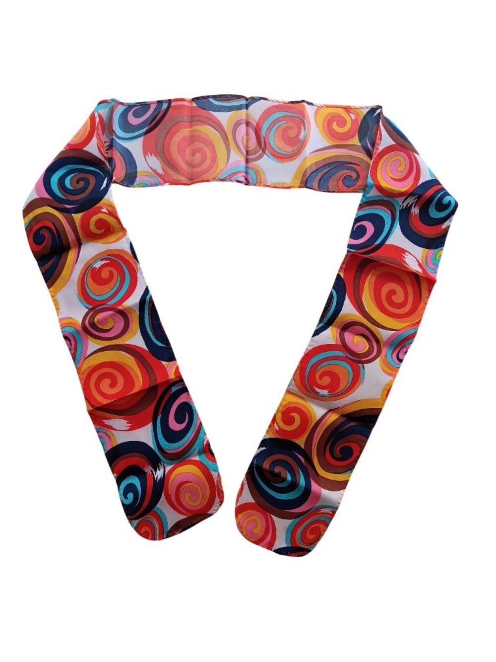True Vintage Mod Groovy Psychadelic Spiral Wrap Neck Scarf 1960's 52"